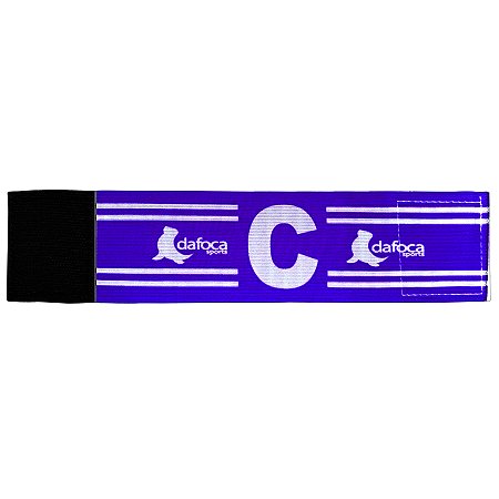 Faixa Braçadeira de Capitão Infantil Ajustável Azul e Branco Dafoca Sports