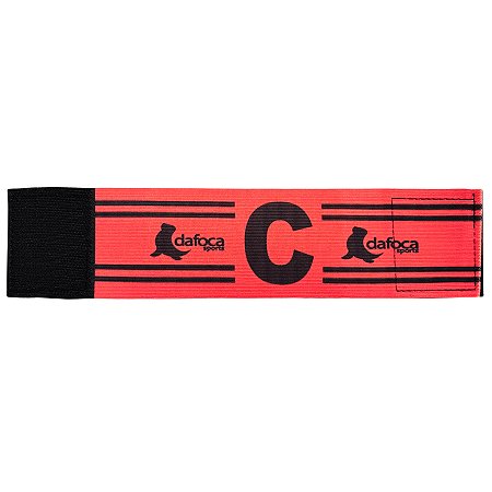 Faixa Braçadeira de Capitão Infantil Ajustável Vermelho e Preto Dafoca Sports