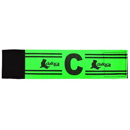 Faixa Braçadeira de Capitão Infantil Ajustável Verde e Preto Dafoca Sports