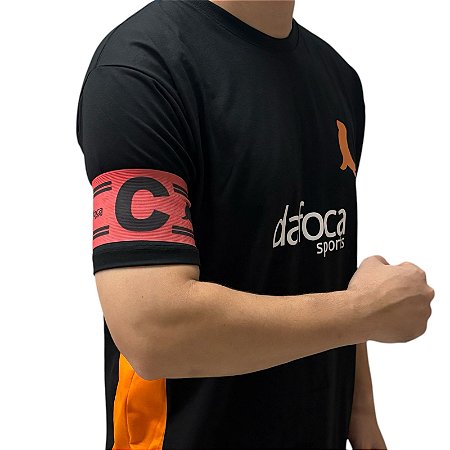 Faixa Braçadeira de Capitão Adulto Ajustável Vermelho e Preto Dafoca Sports