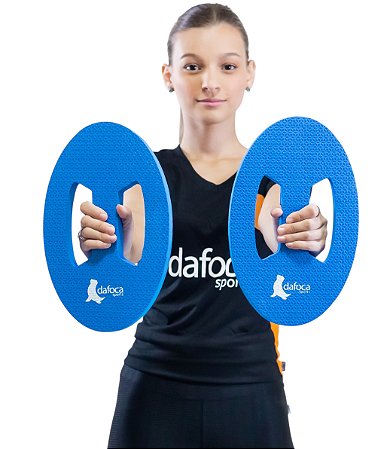 Par de Halteres Disco Oval Para Hidroginástica Em Eva DF4044-AZ Azul Dafoca Sports