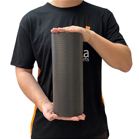 Rolo de Massagem Miofascial Em EVA 30x12cm Pilates Yoga Preto DF1140-PT Dafoca Sports