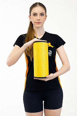 Rolo Massagem Liberação Miofascial Em EVA 30x12cm DF1060-AM Amarelo Dafoca Sports
