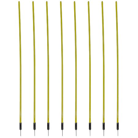 Kit 8 Estacas para Treinamento Obstáculos Agilidade com Mola Amarelo Dafoca Sports