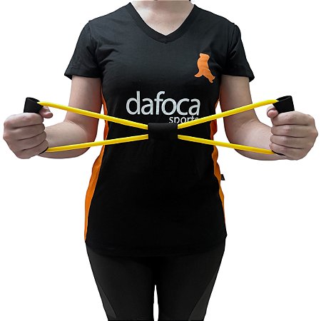 Corda de Tensão Elástico para Alongamento e Exercícios Liftness Dafoca Amarelo