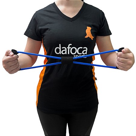 Corda de Tensão Elástico para Alongamento e Exercícios Liftness Dafoca Azul