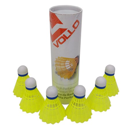 Peteca Badminton Nylon Base Cortiça tubo com 6 VB600  Vollo