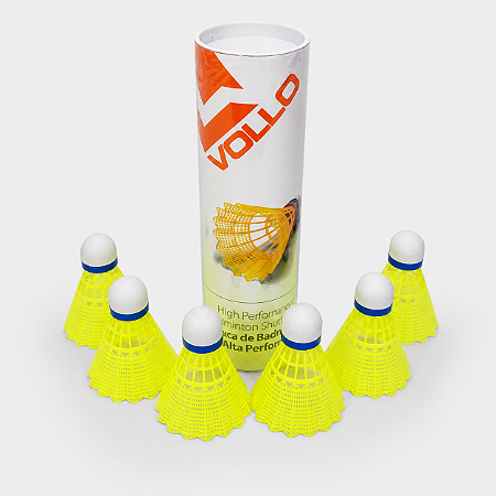 Peteca Badminton Nylon Base Cortiça tubo com 6 VB600 Vollo