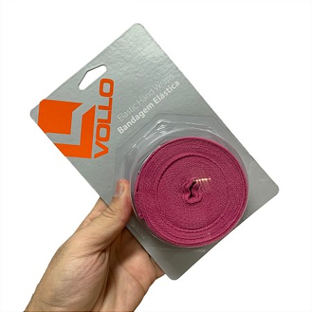 Par de Bandagens Elásticas Vollo VFG115 3 metros Rosa