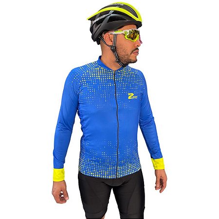 CAMISA CICLISMO Z-NINE BLUE SPORT MANGA LONGA - MASCULINO