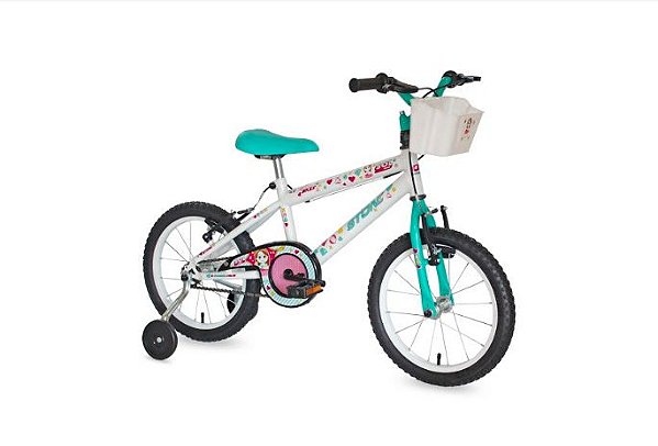 BICICLETA ARO 16 STONE BIKE SKII FEMININA BRANCA