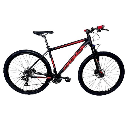 BICICLETA FIRST SMITT 24V SHIMANO FREIOS HIDRÁULICOS PRETO E VERMELHO FOSCO TAM 17