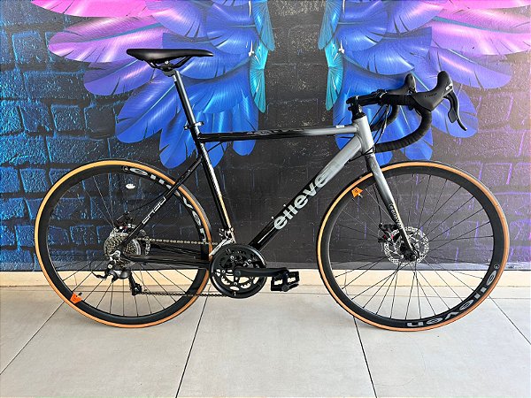 BICICLETA SPEED ELLEVEN ARO 700 TAM 54 CINZA/PRETO