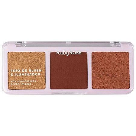 TRIO DE BLUSH E ILUMINADOR CREMOSO COR 2 HB583-2 RUBY ROSE 20,8G