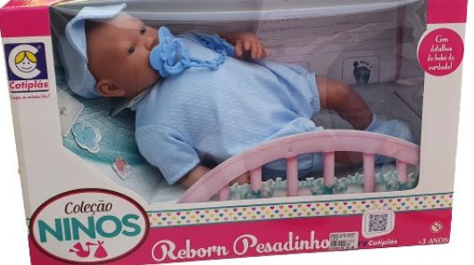 Boneca Coleção Ninos Reborn Menino - Sons de Bebê - Boneca Coleção Ninos Reborn  Menino - Sons de Bebê - COTIPLAS