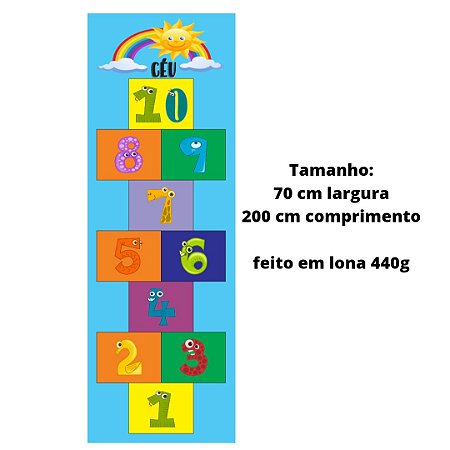 Tapete amarelinha em lona