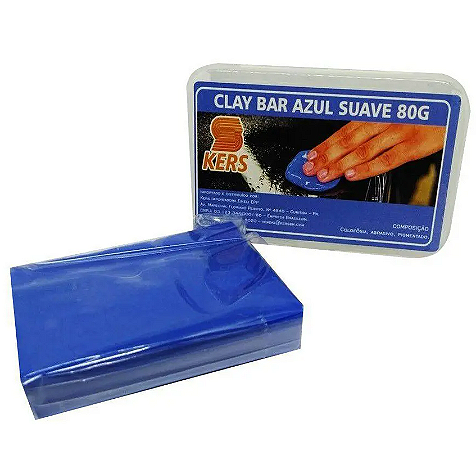 Clay Bar Mágico  Azul  Suave (Removedor de Contaminantes) 80gr - Kers