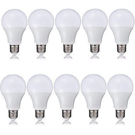 KIT COM 10 LAMPADA LED 15W BIVOLT E27 BRANCO FRIO 6.500K