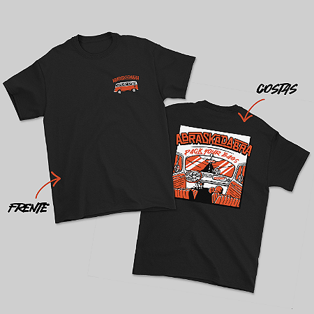 Camiseta preta "Pack Your Bags"