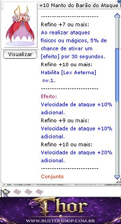 +10 Manto do Barão do Ataque Relampago