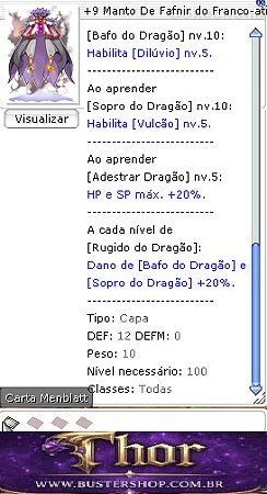 +9 Manto de Fafnir do Franco-atirador