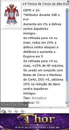 +9 Túnica de Cerco do Alto Risco