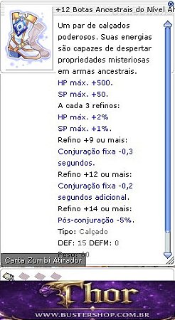 +12 Botas Ancestrais do Nível Alto