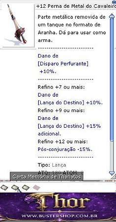 +12 Perna de Metal do Cavaleiro Rebelde Impacto