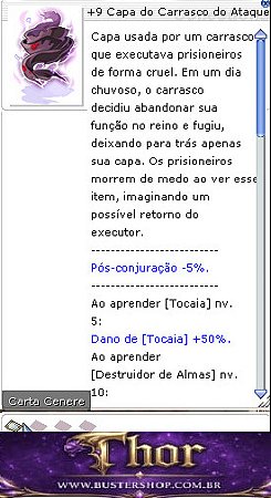 +9 Capa do Carrasco do Ataque Relâmpago