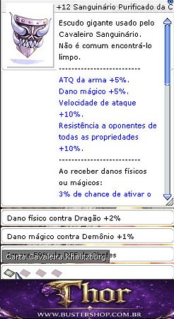 +12Sanguinário Purificado DEF 59% Chefes da Cavaleira