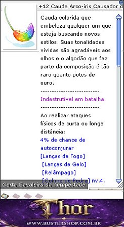 +12 Cauda Arco-íris Causador de Tempestade