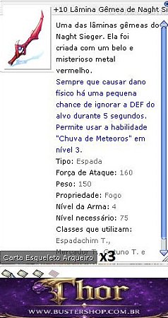 +10 Lâmina Gêmea de Naght Sieger Ciclonal Trip