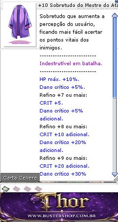 +10 Sobretudo do Mestre do Ataque Relâmpago