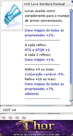 +10 Luva Sombria Pontual