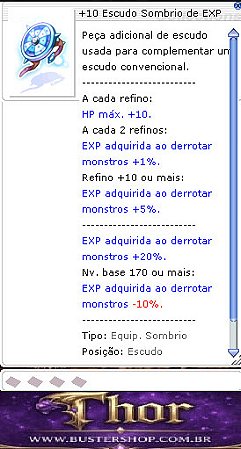 +10 Escudo Sombrio de EXP