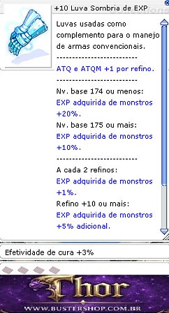 +10 Luva Sombria de EXP
