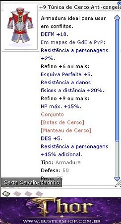 +9 Túnica de Cerco Anti-congelante
