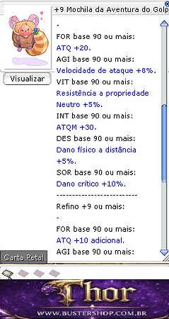 +9 Mochila da Aventura do Golpe da Sorte