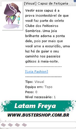 [Visual] Capuz de Feitiçaria