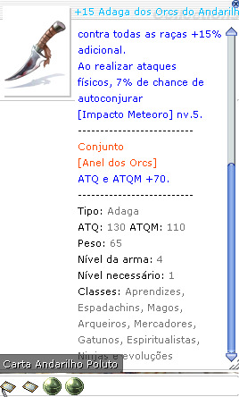 +15 Adaga dos Orcs do Andarinho Bi EL7 BI