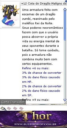 +12 Cota do Dragão Maligno da Proteção Mecânica