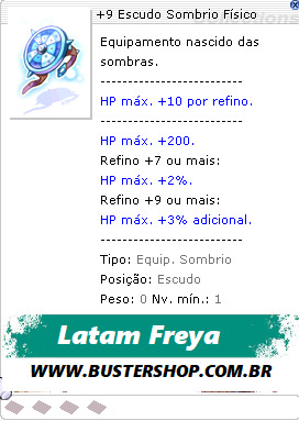 +9 Escudo Sombrio Físico