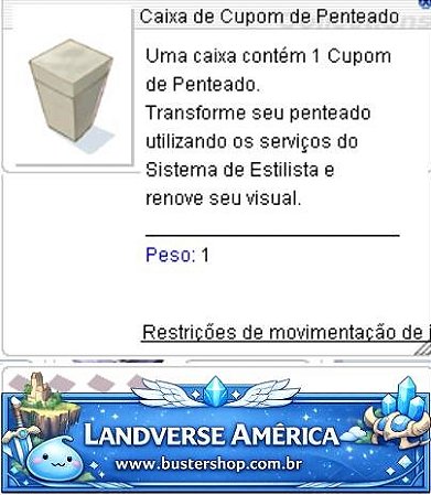 Caixa de Cupom de Penteado