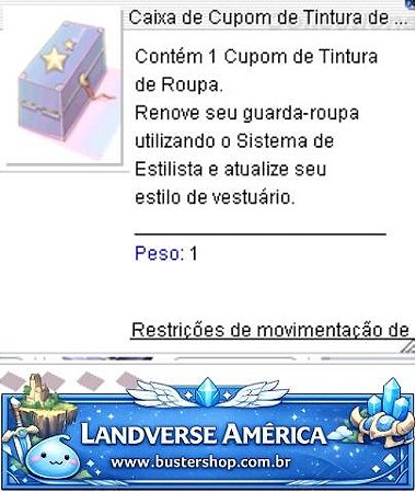 Caixa de Cupom de Tintura de Roupa