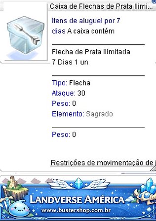 Caixa de Flechas de Prata Ilimitadas (7 Dias)