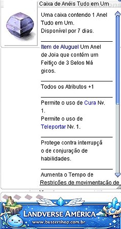 Caixa de Anéis Tudo em Um