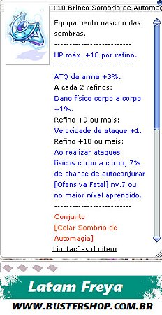 +10 Brinco Sombrio de Automagia