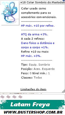 +10 Colar Sombrio do Mastodonte