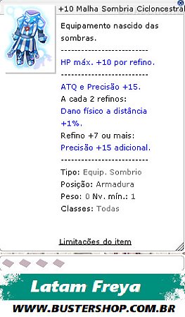 +10 Malha Sombria Cicloncestral