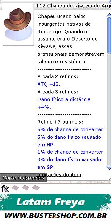 +12 Chapéu de Kiwawa